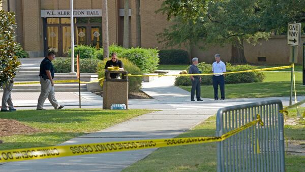 Louisiana State University Police are investigating a LSU student's death as a possible fraternity hazing incident, at an on campus fraternity house, Phi Delta Theta, Thursday, Sept. 14, 2017, in Baton Rouge, La. Maxwell Raymond Gruver, an 18-year-old LSU freshman from Roswell, Ga., died Thursday after he was taken to a Baton Rouge hospital to be treated for an unspecified "medical emergency," said university spokesman Ernie Ballard. (Hilary Scheinuk/The Advocate via AP)