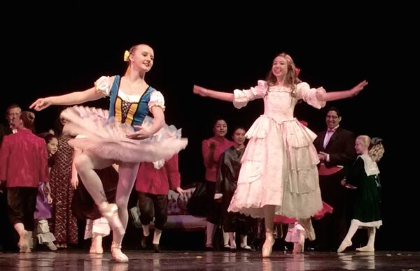 Claire Houlihan, right, practices her role in "The Nutcracker." Photo: Jennifer Brett