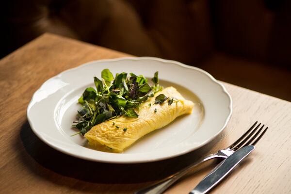  Achie's Perfect French Omellete with Boursin, chives, and leeks. Photo credit- Mia Yakel.