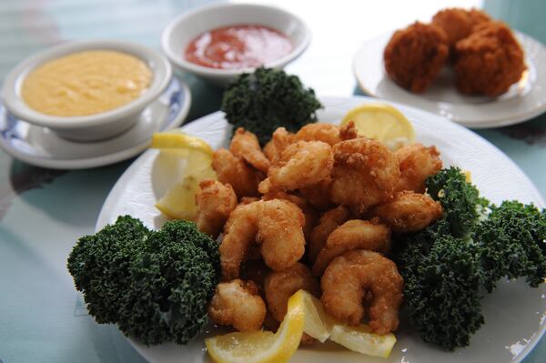 Fried shrimp from Blue Willow Inn