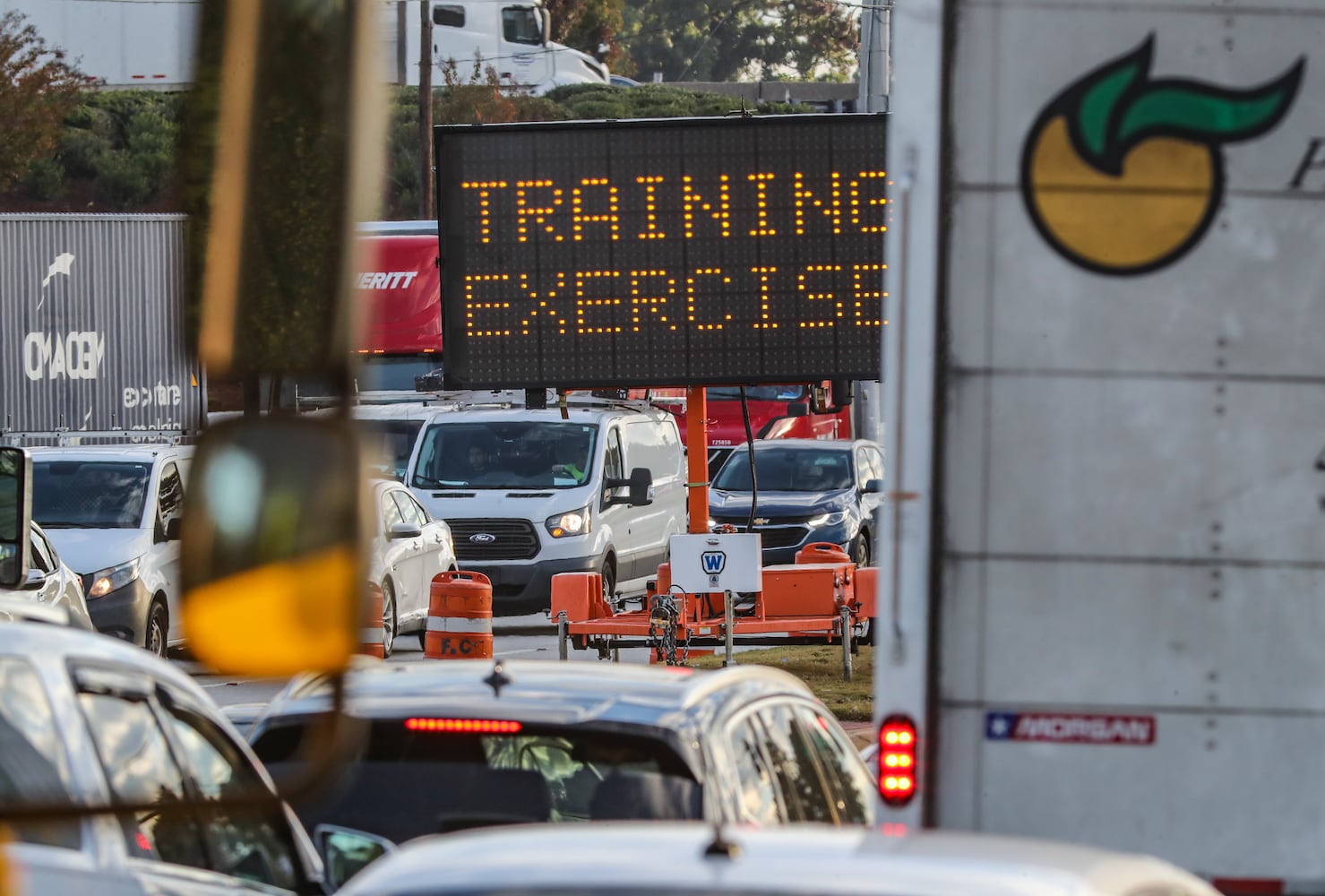 Firefighters from several metro jurisdictions participate in  the Atlanta Regional Commission’s Homeland Security & Emergency Preparedness Department's first-ever Atlanta Regional Full-Scale Emergency Training Exercise on Thursday, Oct. 19, 2023.  (John Spink / John.Spink@ajc.com) 

