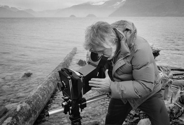 Kenny Rogers photographes the spectacular coastal landscape north of Vancouver, British Columbia, with a 4x5” large format view camera in 1985. 
Courtesy of John Sexton