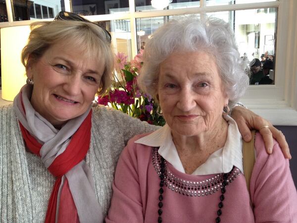 Jeneatte Hicks, right, and seen here with her daughter Mona Griffin in 2014, survived a COVID-19 outbreak at the Orchard View nursing home in Columbus where she is a resident. (Photo courtesy of family)