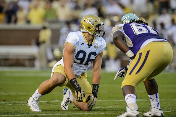 Former Georgia Tech defensive tackle Adam Gotsis started 37 games for the Yellow Jackets and served as a team captain in the 2015 season. (GT Athletics/DANNY KARNIK)