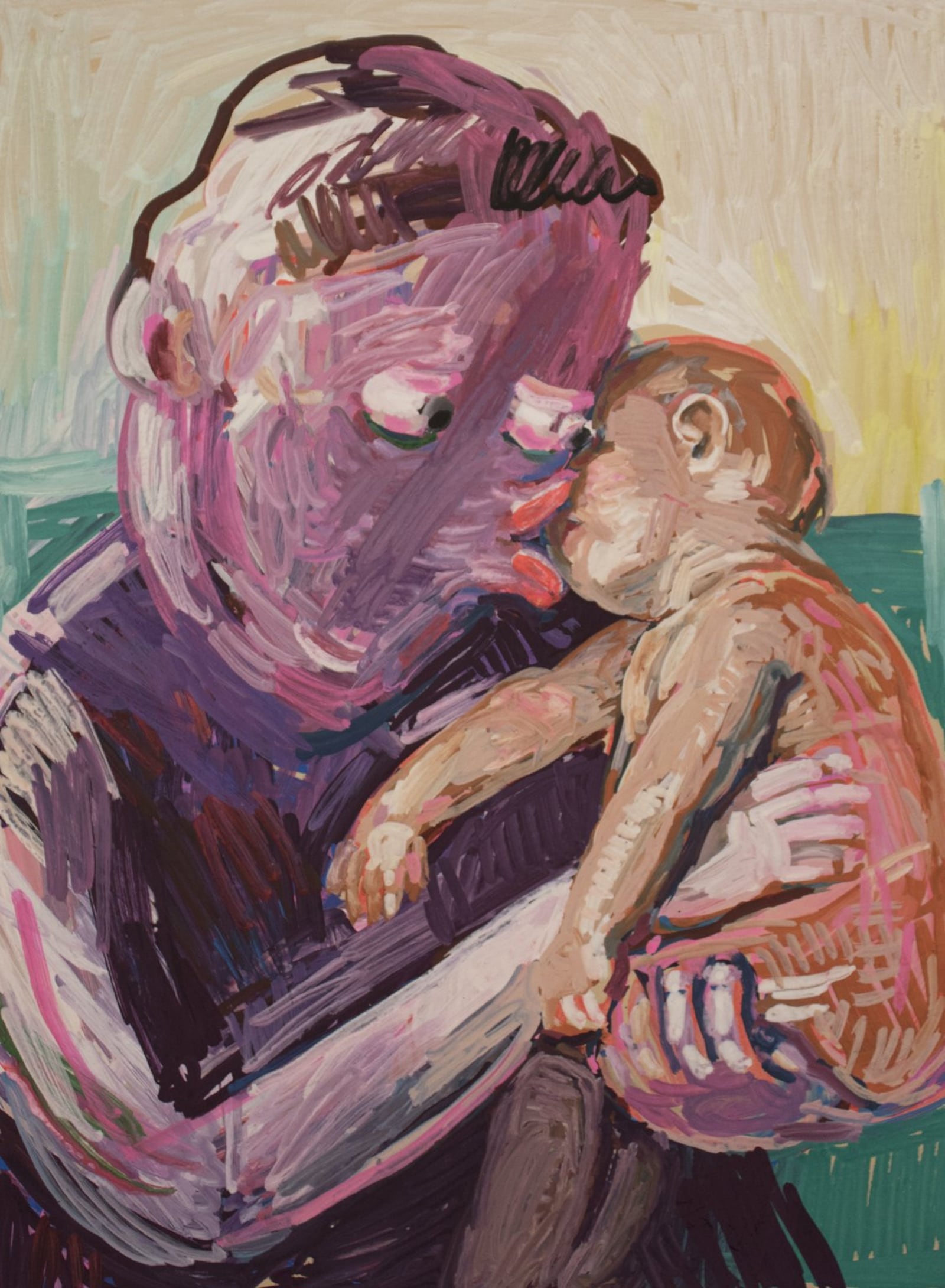 Artist Tori Tinsley’s “Give My Heart Ease.” Parenthood is everything in Tinsley’s work. CONTRIBUTED BY HATHAWAY CONTEMPORARY GALLERY