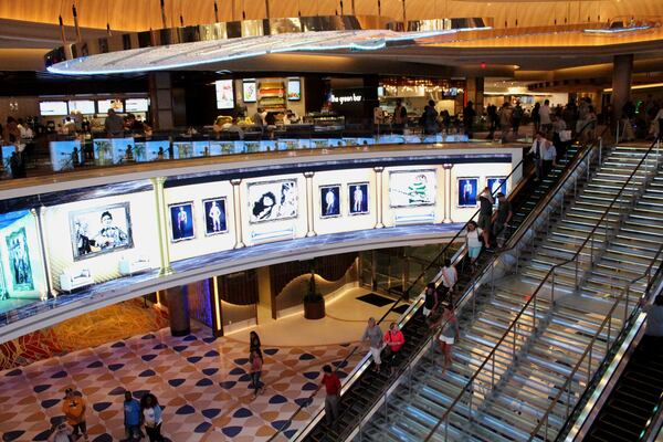 The brightly lit lobby of the Hard Rock Hotel and Casino in Atlantic City. Melissa Ruggieri/mruggieri@ajc.com