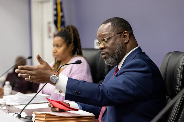 Rockdale County Board of Commissioners Chairman Oz Nesbitt, Sr., speaks at the Board of Commissioners meeting in Conyers on Tuesday, December 10, 2024. Several people called for the shutdown of BioLab, following a fire at the facility in September that produced a toxic chemical cloud. (Arvin Temkar / AJC)