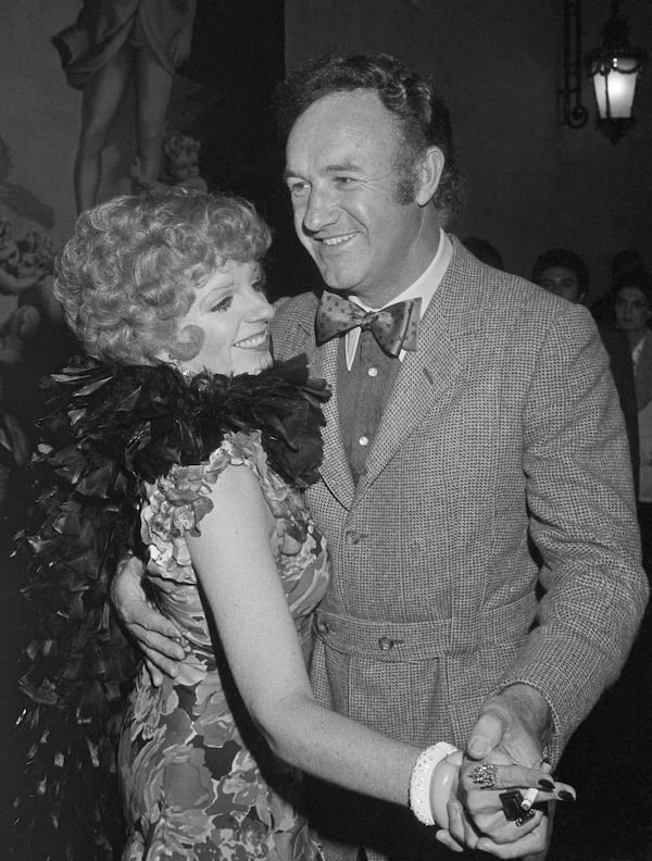 FILE - Liza Minnelli and Gene Hackman dance at the University Club, Wednesday, June 26, 1975, in Mexico City, where they are filming the movie "Lucky Lady." (AP Photo/Hem, File)