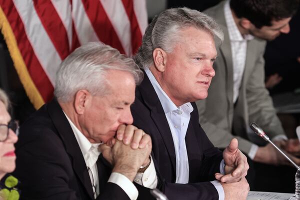 Led by U.S. Rep. Mike Collins, R-Jackson (right) 13 of the Georgia's 14 House members have signed a letter to Postmaster General Louis DeJoy asking him to answer questions about service issues and how they are being addressed. (Natrice Miller/natrice.miller@ajc.com)