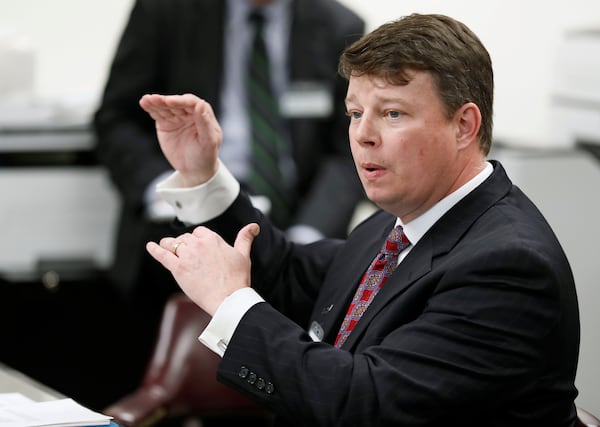 Stephen Loftin, executive director for the Georgia Cable Association,  comments to a committee about expanding internet access in Georgia on Feb. 20, 2018. BOB ANDRES  /BANDRES@AJC.COM