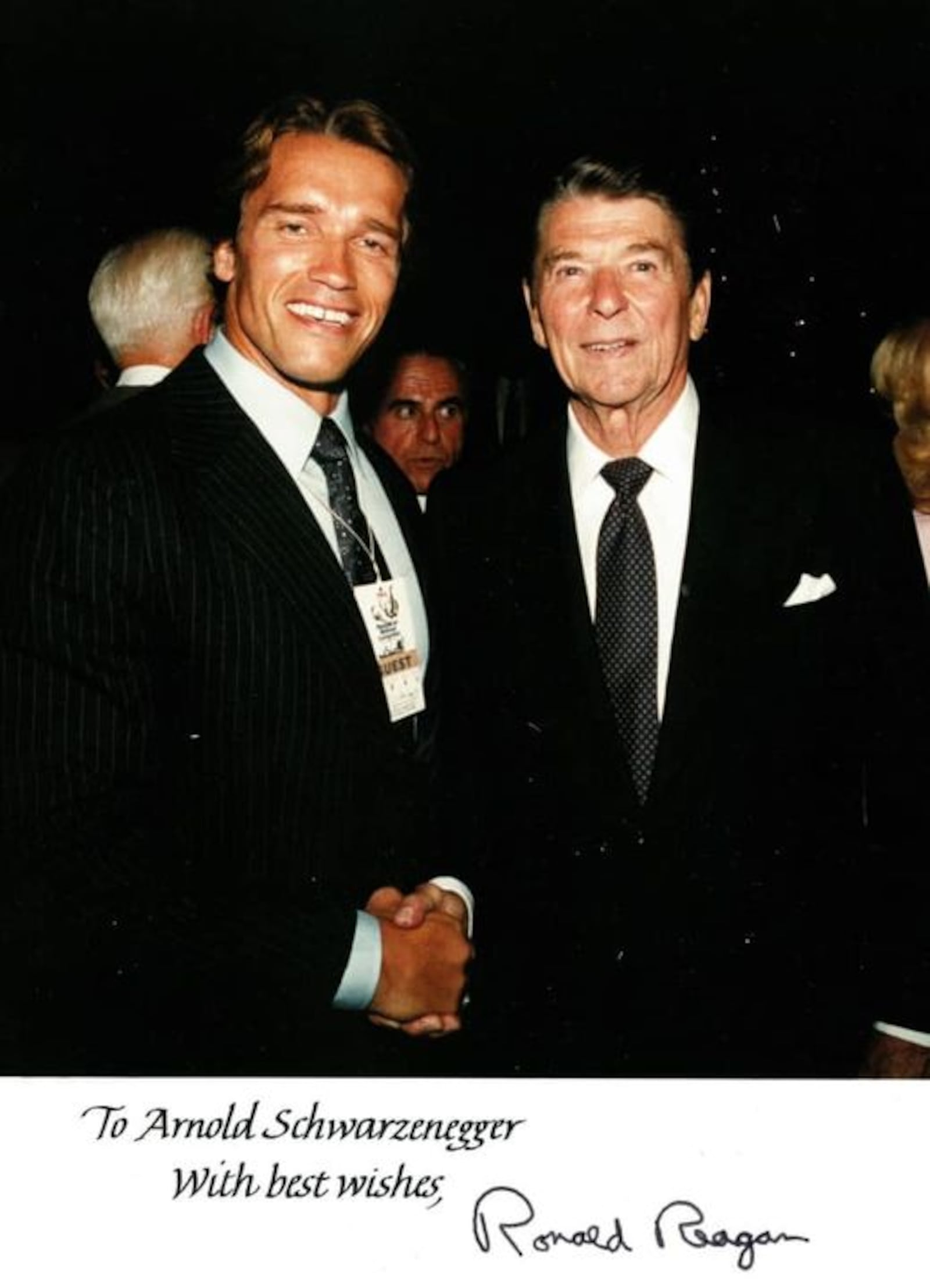 Arnold Schwarzenegger posted this photo of him with Ronald Reagan in 2019 on Facebook. FACEBOOK