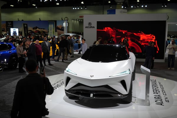 The Acura Performance EV concept car is shown at the AutoMobility LA Auto Show, Thursday, Nov. 21, 2024, in Los Angeles. (AP Photo/Jae C. Hong)