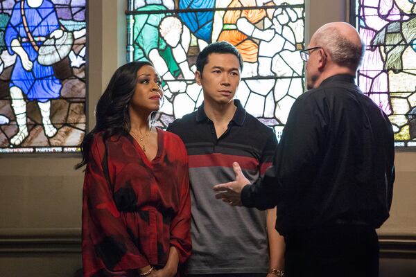 Tichina Arnold (left) with Robert Wu in "Survivor's Remorse."