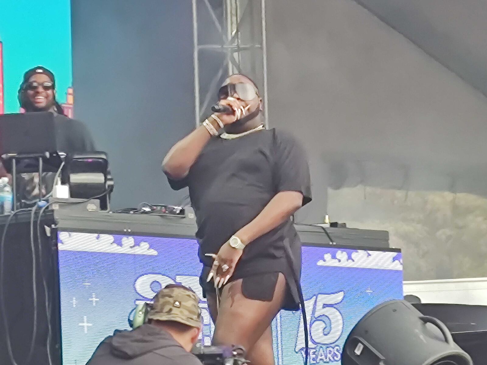 Rapper Saucy Santana gets the crowd hyped on day two of One Musicfest.