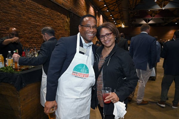 In this 2024 file photo, state Rep. Brian Prince (left), a Democrat from Augusta, poses for a photo during Savannah-Chatham Day Legislative Oyster Roast at Georgia Freight Depot in Atlanta.