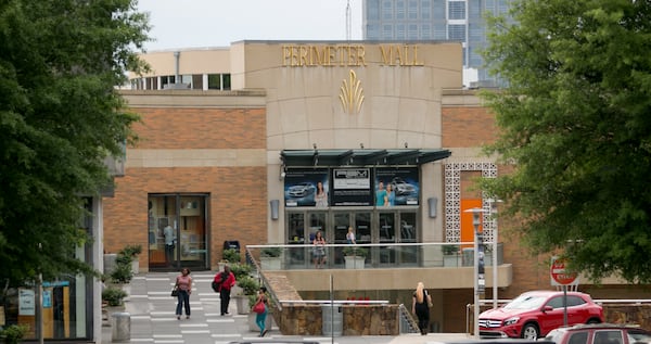 The main entrance to Perimeter Mall is shown on May 15, 2015, in Dunwoody, Ga. PHOTO / JASON GETZ