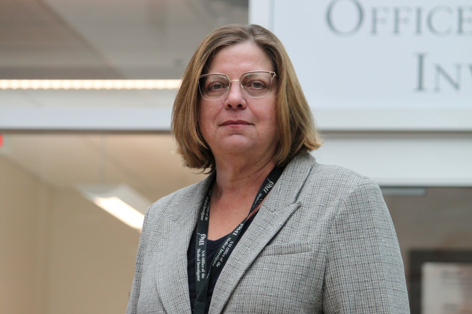 Forensic anthropologist Heather Edgar with the Office of the Medical Investigator poses for a portrait outside her office in Albuquerque, New Mexico, on Thursday, Oct. 3, 2024. (AP Photo/Susan Montoya Bryan)