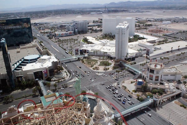 A view of the Las Vegas Strip and McCarran International Airport.