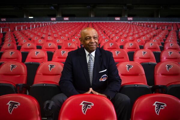 John Grant, the commissioner of the Celebration Bowl, poses for a portrait on Monday, December 5, 2022, inside Mercedes Benz Stadium in Atlanta. The Celebration Bowl will be held in Mercedes Benz Stadium on December 17, 2022. CHRISTINA MATACOTTA FOR THE ATLANTA JOURNAL-CONSTITUTION. 