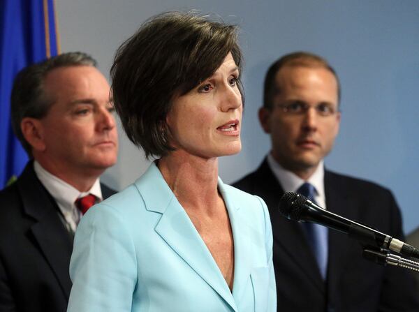 U.S. Attorney Sally Yates (center) at a news conference on May 16, 2013.