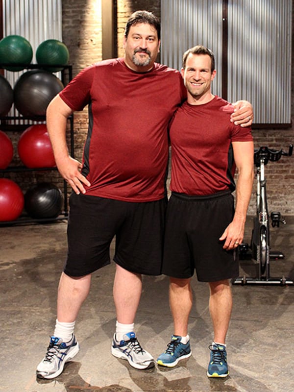 Kurt Morgan with his trainer Abel James. CREDIT: ABC