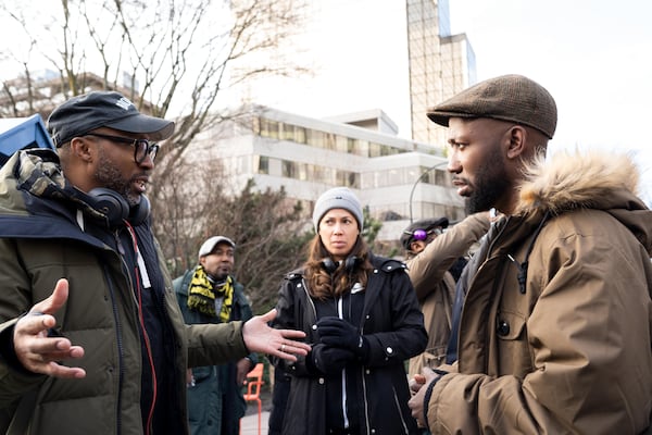 When up-and-coming cartoonist Keef Knight has a traumatic run-in with the police, he begins to see the world in an entirely new way. Writer Maurice Marable and Keef (Lamorne Morris) of "Woke," shown. (Photo by: Joe Lederer/Hulu)