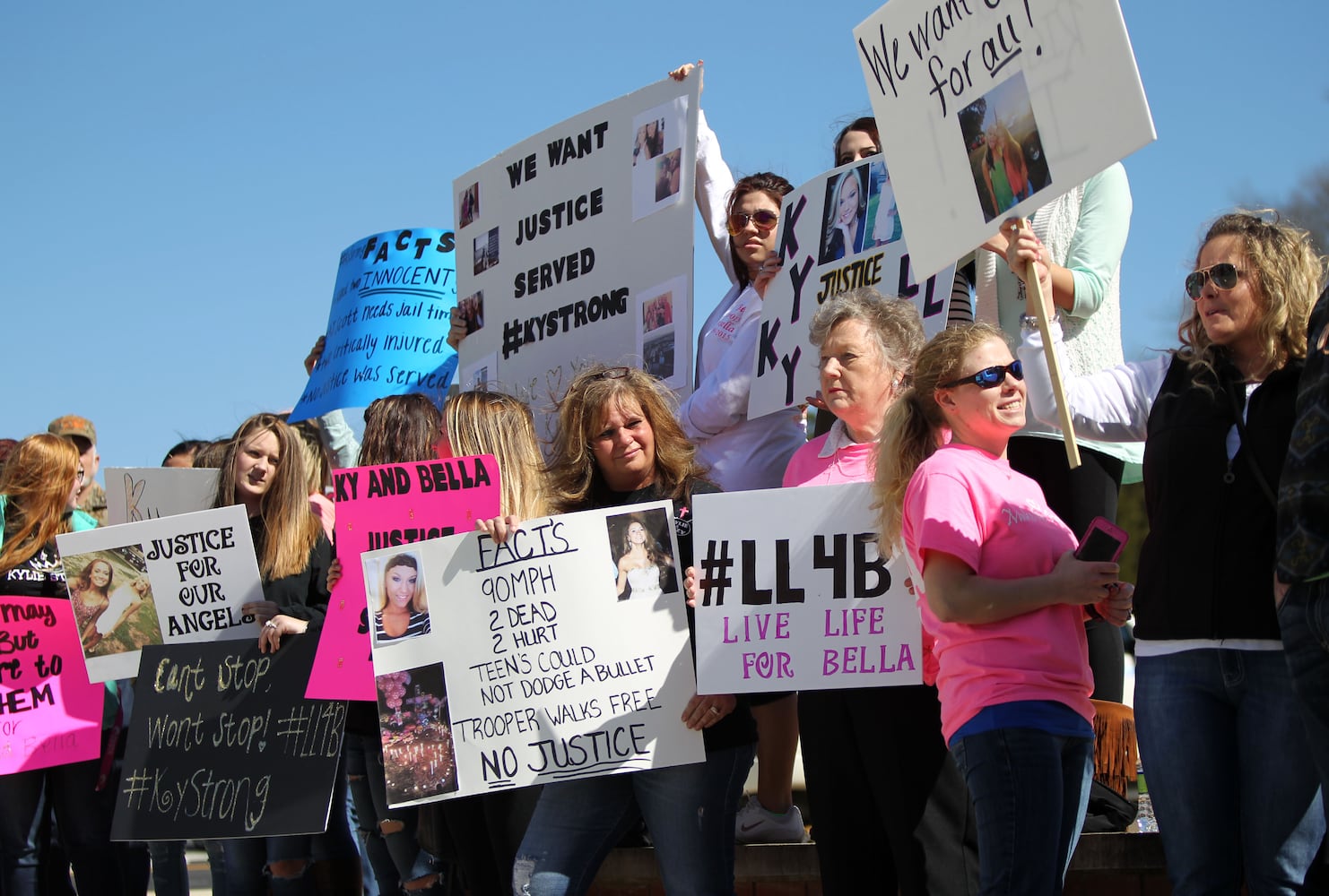 Protest over fatal trooper-involved crash, Feb. 19, 2016