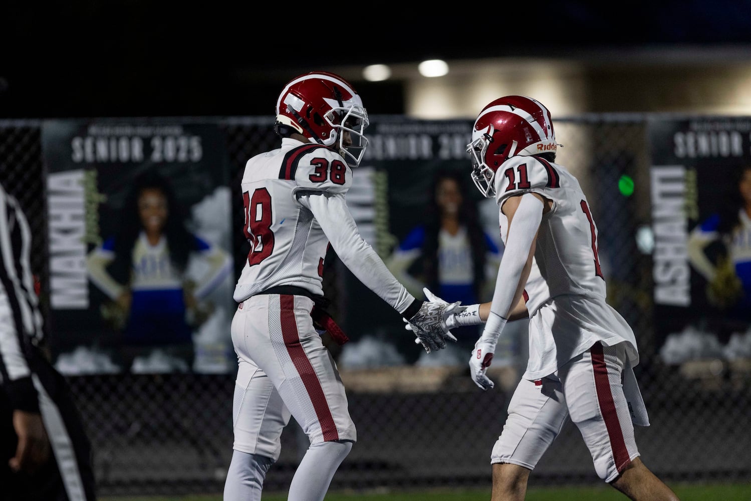 Hillgrove players celebrate a touchdown during a NCAA High School football game between Hillgrove and McEachern at McEachern High School in Powder Springs, GA., on Friday, October 18, 2024. (Photo/Jenn Finch, AJC)