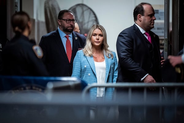 FILE - Karoline Leavitt arrives at Manhattan criminal court to attend deliberations in former President Donald Trump's criminal hush money trial, in New York, May 29, 2024. (Jabin Botsford/Pool via AP File)