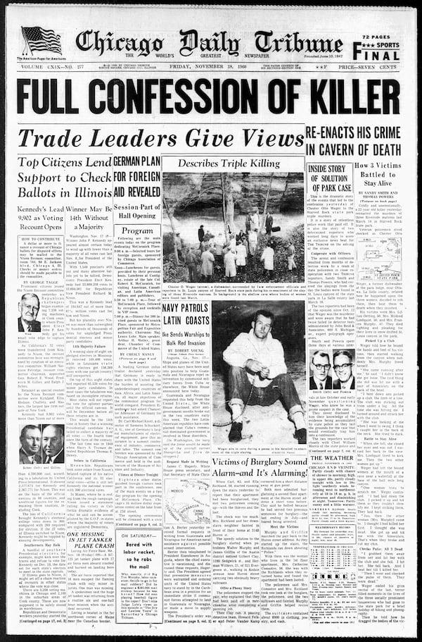 Chicago Tribune front page, Nov. 18, 1960.