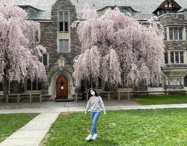 Caren Kim, 17, of North Gwinnett High School during a spontaneous road trip to Princeton University. (Courtesy of Caren Kim)