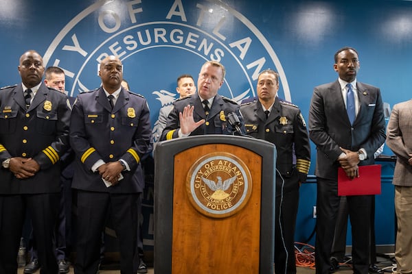 Atlanta Police Chief Darin Schierbaum speaks at a press conference in Atlanta on Tuesday, January 3, 2023 regarding the homicide involving Fulton County Sheriff Deputy James Thomas. (Arvin Temkar / arvin.temkar@ajc.com)