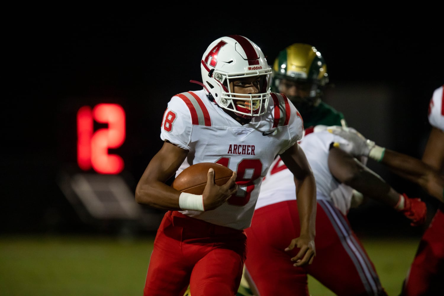 Archer's William Wallace (18) runs the ball during a GHSA high school football game between Grayson High School and Archer High School at Grayson High School in Loganville, GA., on Friday, Sept. 10, 2021. (Photo/Jenn Finch)