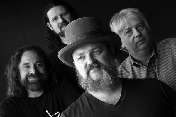  John Driskell Hopkins with band members Mike Rizzi (from left), Brian Biskey, and Greg Earnest at Hopkins private studio on Thursday, January 18, 2018, in Atlanta. Photo: Curtis Compton/ccompton@ajc.com