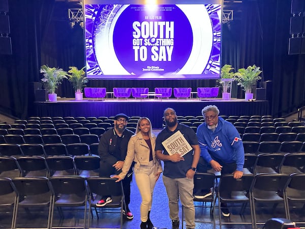 Filmmakers, Tyson Horne, DeAsia Paige, Ryon Horne and Ernie Suggs at Center Stage on the eve of the premiere of "The South Got Something to Say."