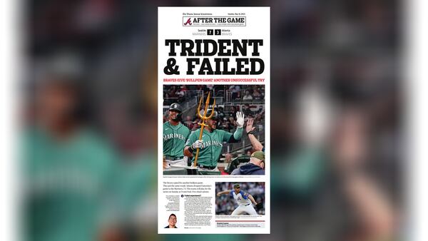 The Atlanta Journal-Constitution's ePaper cover of the Braves After the Game, Sunday, May 21, 2023.