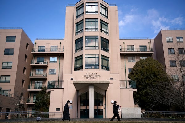 St. Luke's International Hospital is seen on Feb. 18, 2025, at in Tokyo. (AP Photo/Eugene Hoshiko)