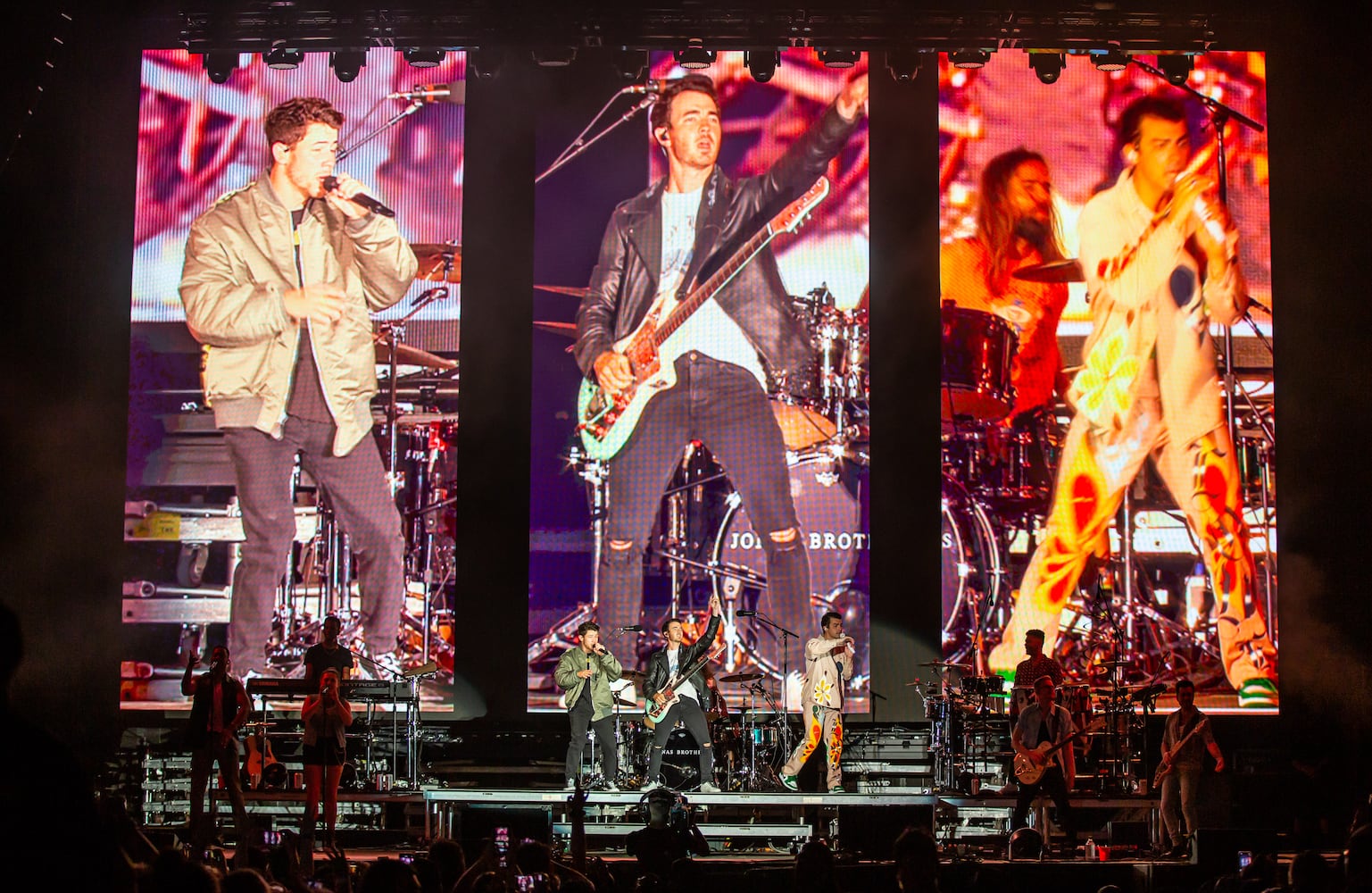 The Jonas Brothers perform at Music Midtown on Saturday, September 18, 2021, in Piedmont Park. (Photo: Ryan Fleisher for The Atlanta Journal-Constitution)