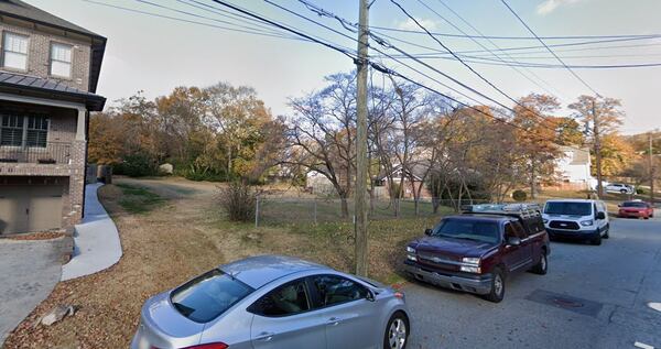 The land sits near multi-story homes in a dense residential neighborhood in Brookhaven.