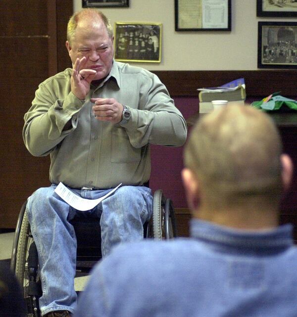 Futch taught improv comedy at Laughing Matters, an improv class he founded. (NICK ARROYO/STAFF) 