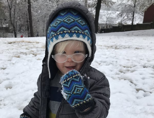 Tyler Estep's son enjoys his first snow day in 2017.