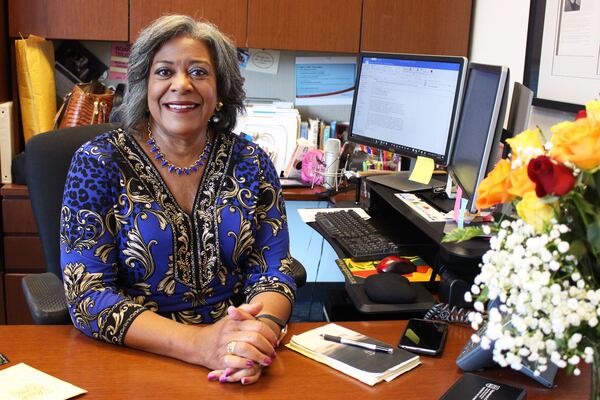 Jocelyn Dorsey, Atlanta's first African American news anchor, sits at her desk at WSB on Monday, July 23, 2018. She plans to retire on August 3, 2018. Jenna Eason / Jenna.Eason@coxinc.com