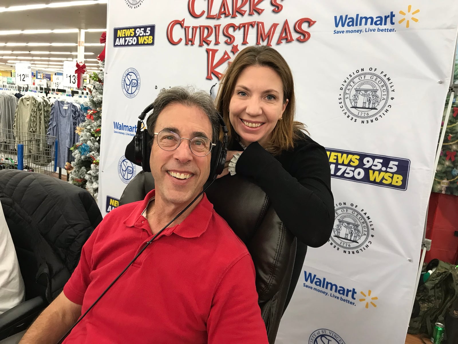 Clark Howard and his COO Christa DiBiase, who has worked with him for 20 years. CREDIT: Rodney Ho/rho@ajc.com