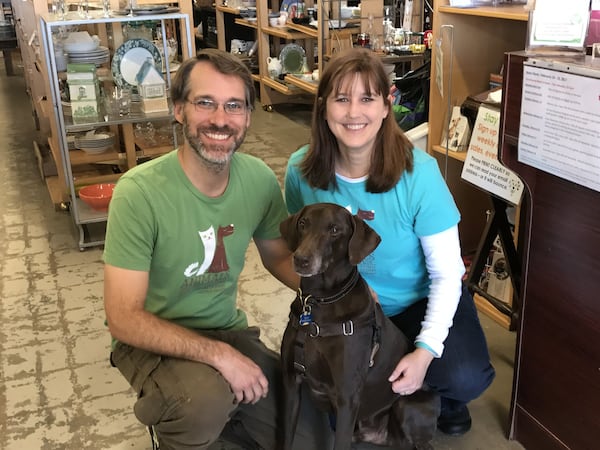 The owners of Second Life Atlanta, a six-year old nonprofit thrift store in Avondale Estates, want to help homeless pets. Co-founders Toby and Tanya Tobias donate money to help various nonprofits and hope to reach $1 million this year. CREDIT: SHELIA POOLE