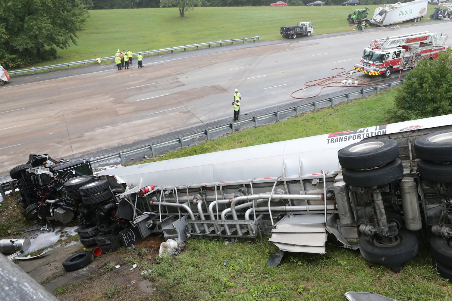 Roads begin to re-open, delays remain after I-285 crash