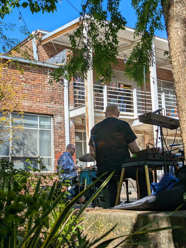 Together, Stagner (left) and Klimchak "created an engaging sonic dialogue that danced back and forth for long stretches before coalescing into surprisingly cohesive statements of rhythmic intricacy," critic Jordan Owen writes.                             
