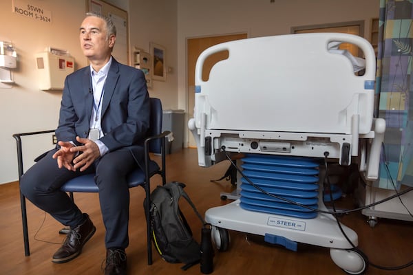 National Institutes of Health nutrition researcher Kevin Hall speaks about his work at the NIH, Thursday, Oct. 31, 2024, in Bethesda, Md. (AP Photo/Mark Schiefelbein)