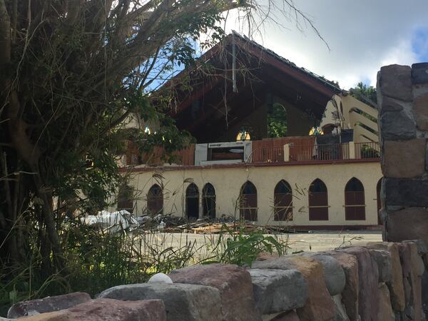 A large, church near the Home Depot store on St. Thomas was heavily damaged in the 2017 hurricanes. NICOLE CARR / WSB-TV