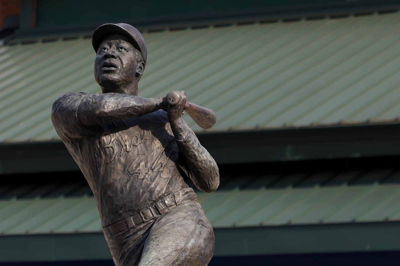 A Hank Aaron statue outside Atlanta's former Turner Field.