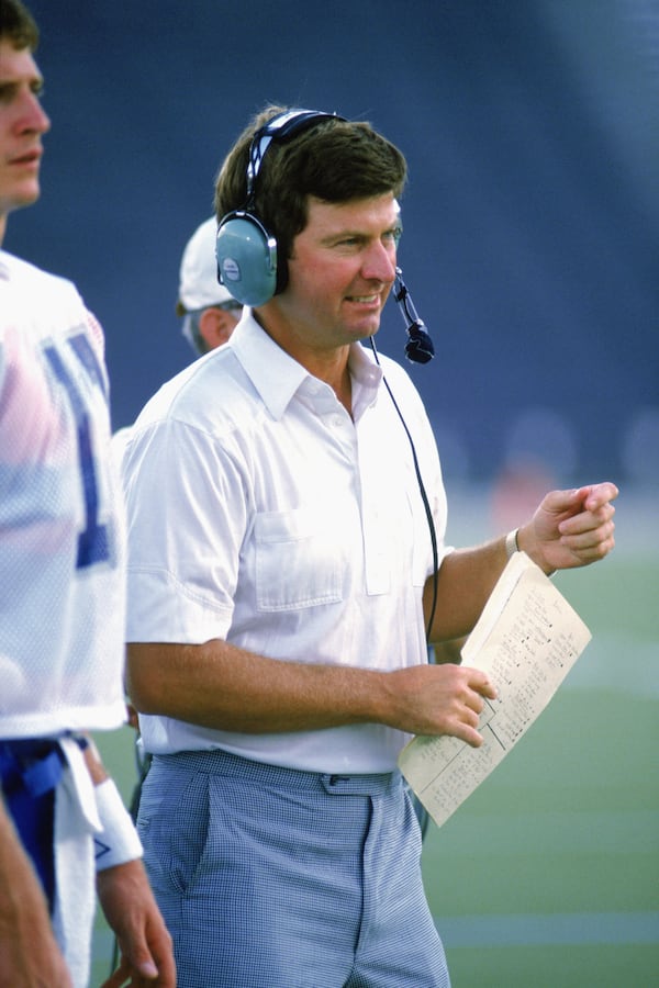 1988: Head Coach Steve Spurrier of Duke University Blue Devils looks on the sidelines during a game in the 1988 season. (Photo by: Jonathan Daniel/Getty Images)